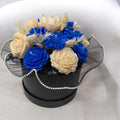 Bouquet de flores de cera lavanda crema