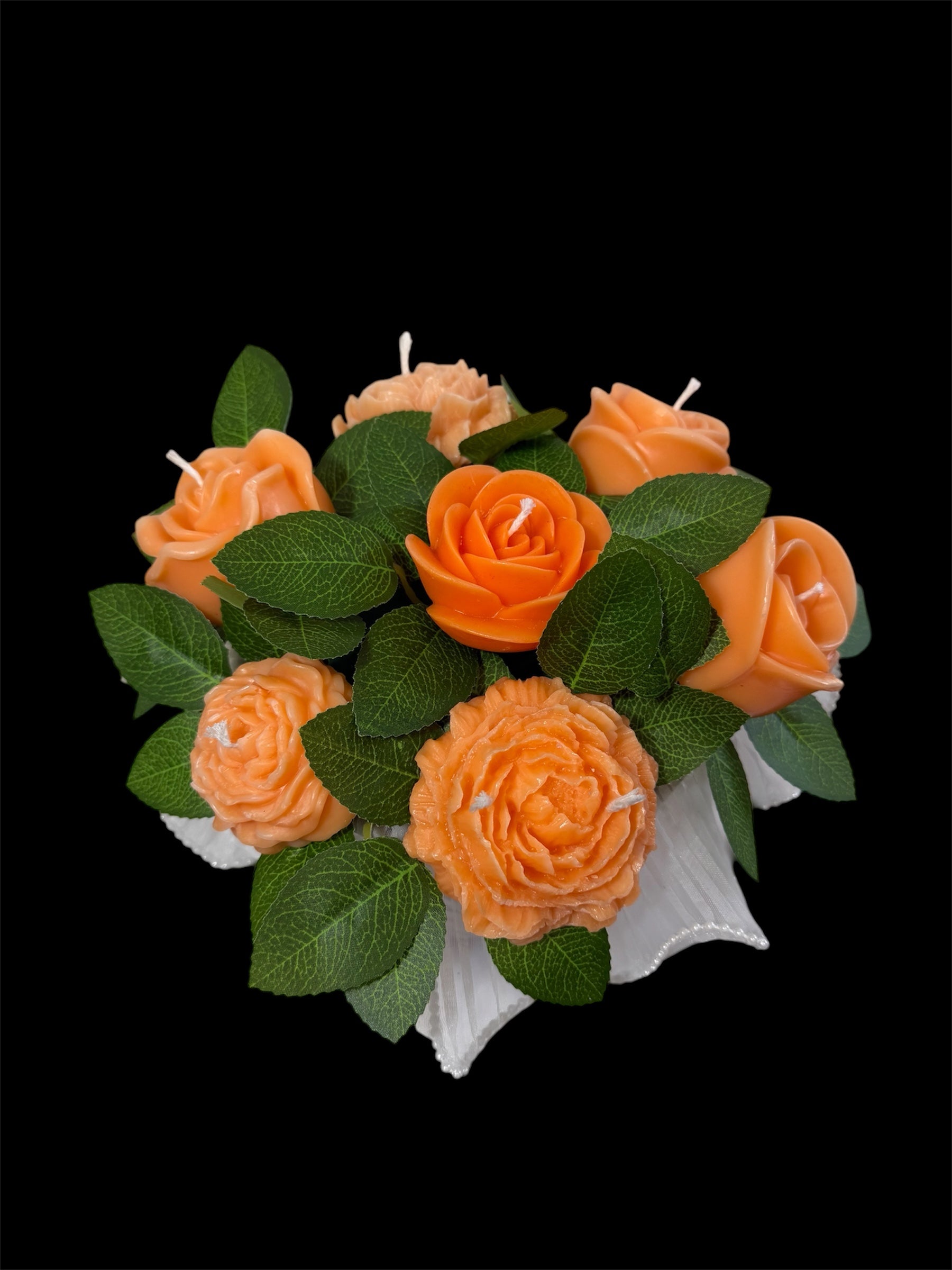 Bouquet de flores de cera.