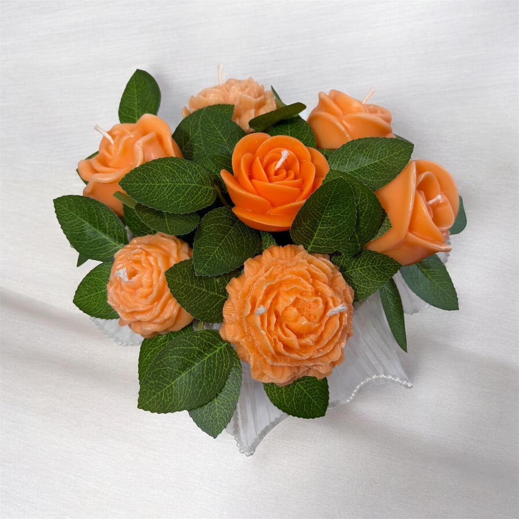 Bouquet de flores de cera.