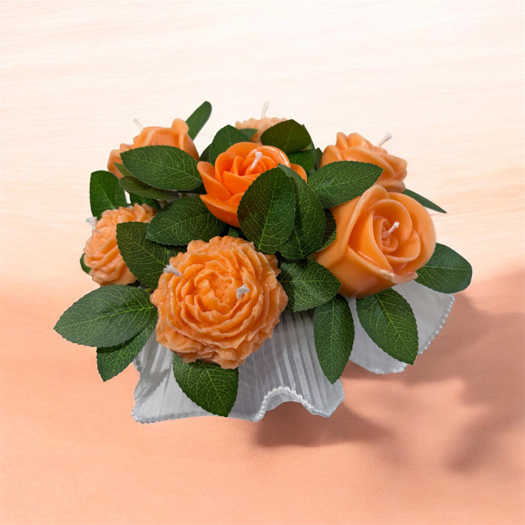 Bouquet de flores de cera.