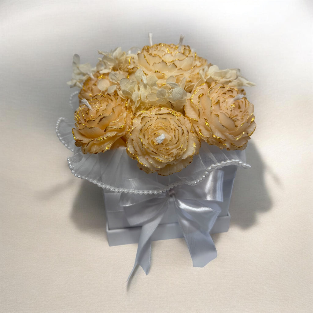 Bouquet de flores de cera.